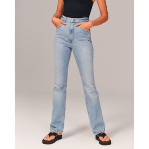 Abercrombie & Fitch The '70s Vintage Flare Ultra High Rise Jeans Light Wash 28